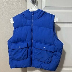 Women Blue Puffer Vest